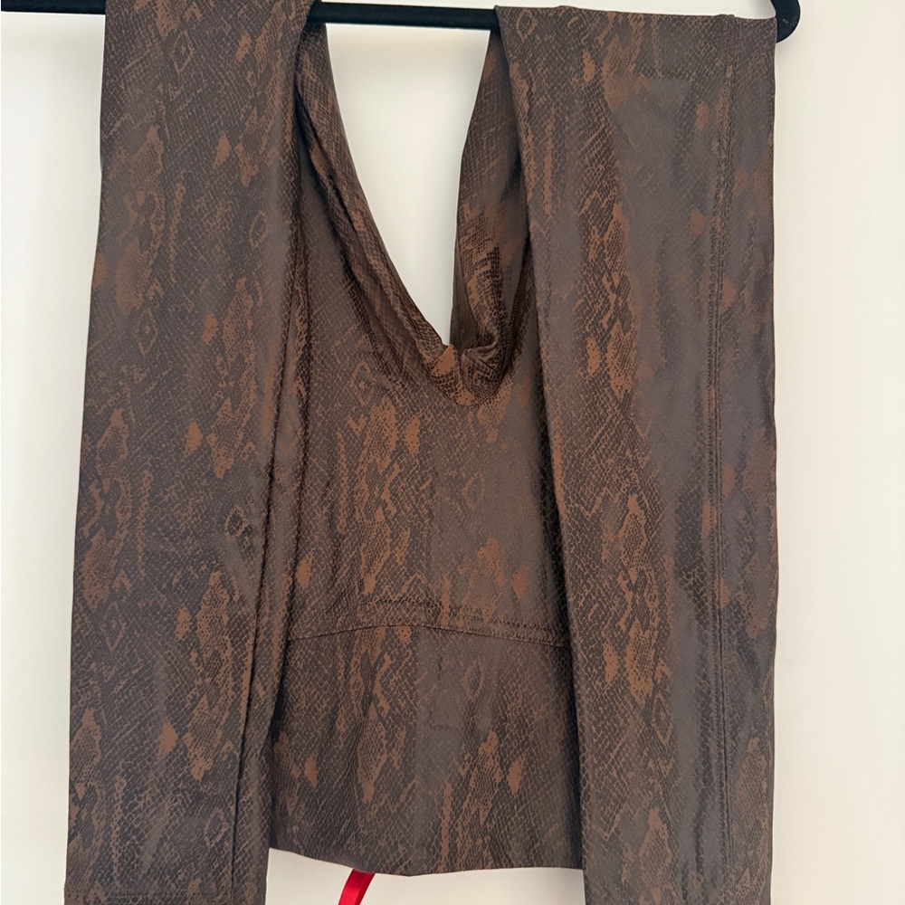 SPANX dark chocolate brown Snake Print Leggings